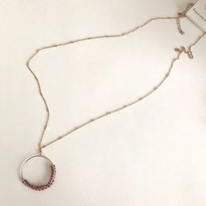 Long beaded ring necklace